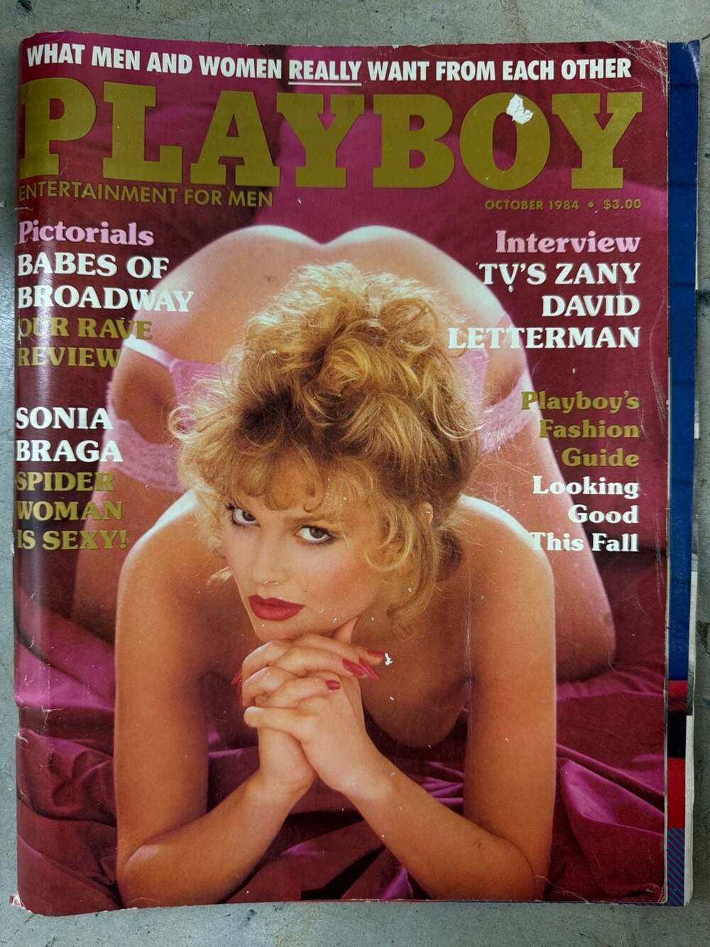 Playboy Magazine October 1984 David Letterman Interview Sonia Braga Babes of Bro